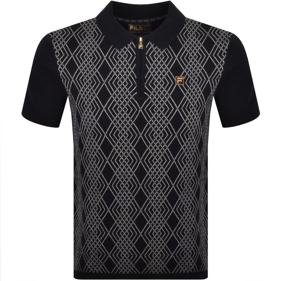 F Fila Castello QZ Polo Black | Mainline Menswear ie
